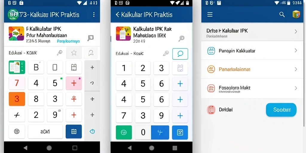 Antarmuka D73 menampilkan Kalkulator IPK yang sederhana dan informatif.