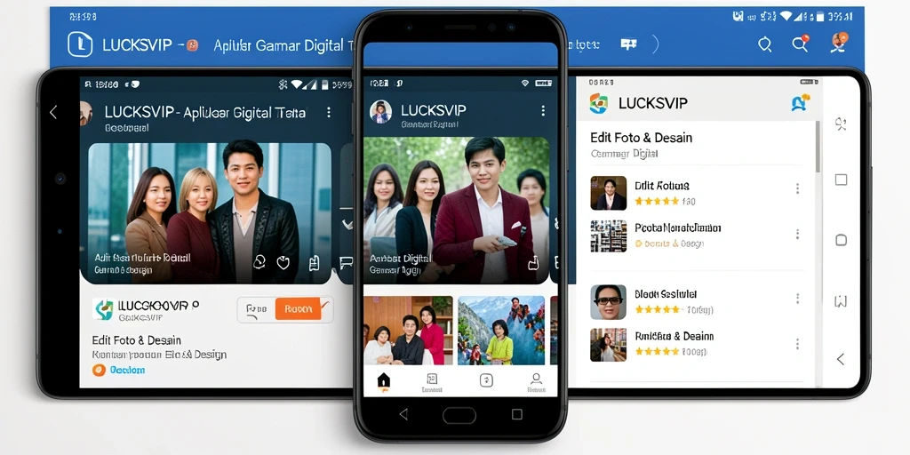 Antarmuka LUCKSVIP yang intuitif dengan fitur editing gambar yang lengkap.