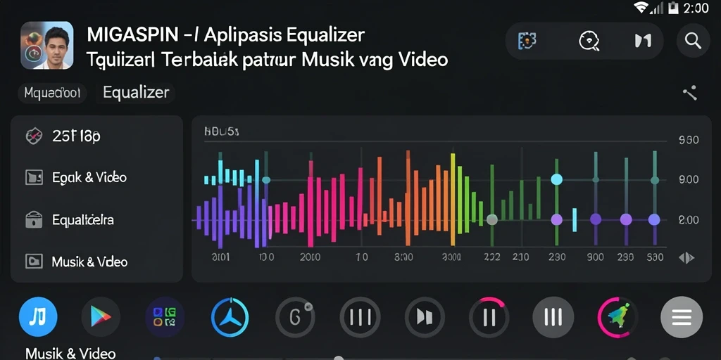 Antarmuka aplikasi Equalizer MIGASPIN yang intuitif dan menarik.