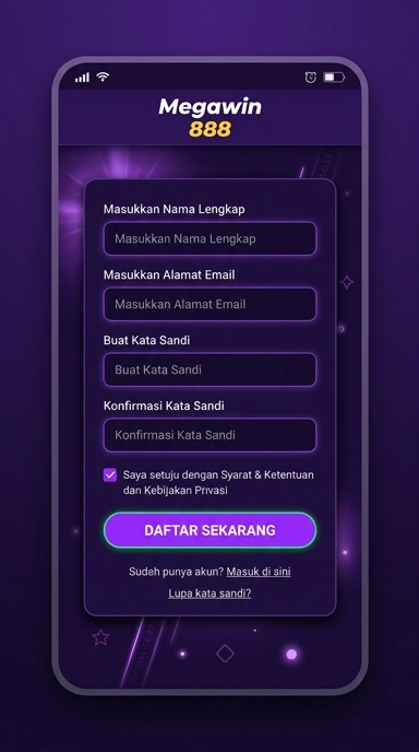 Cara Registrasi Akun Baru Megawin888 di Android